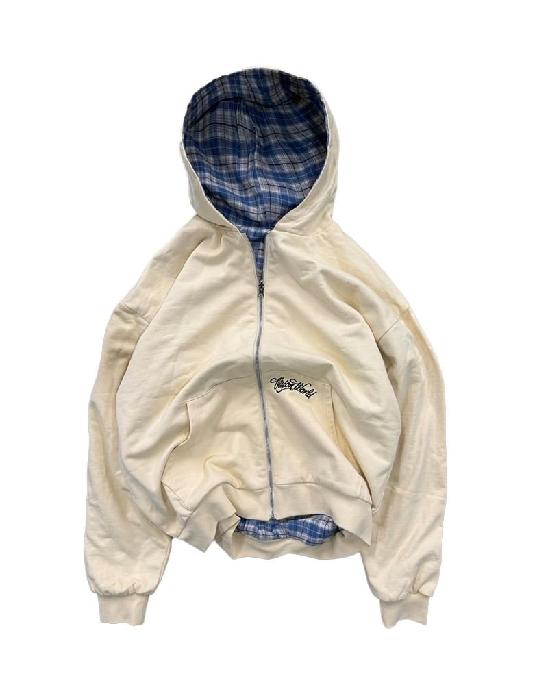 CREAM/BLUE 2-SIDED ZIPPER UNISEX