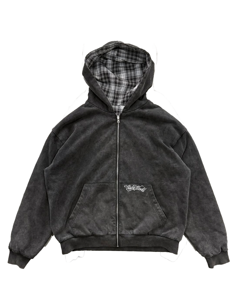 GREY/BLACK 2-SIDED ZIPPER UNISEX